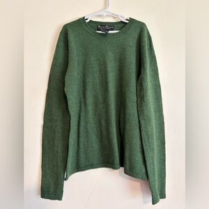 Mercer & Madison 100% Merino Wool Deep Green Crewneck Sweater